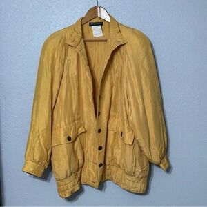Harve Benard Vintage 100% silk shell & lining Mustard Yellow Size 10